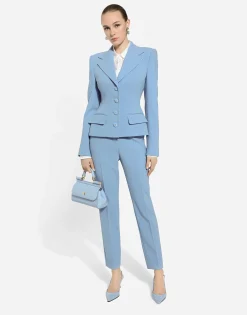 Single-breasted wool crêpe Dolce jacket