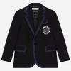 Single-breasted wool jacket with contrasting trim and DG logo