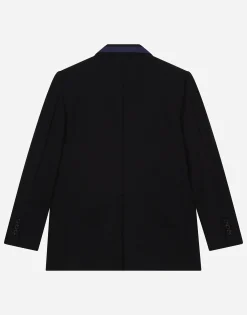 Single-breasted wool jacket with contrasting trim and DG logo