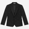 Single-breasted wool jacquard tuxedo jacket with DG logo