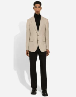 Single-breasted wool Taormina-fit jacket