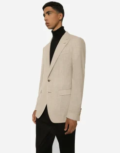 Single-breasted wool Taormina-fit jacket