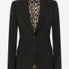 Single-breasted woolen Turlington blazer