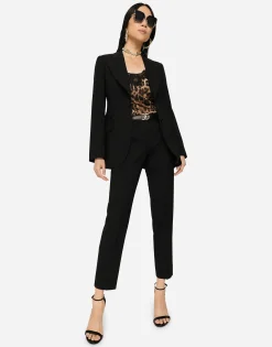 Single-breasted woolen Turlington blazer