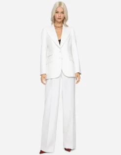 Single-breasted woolen Turlington blazer