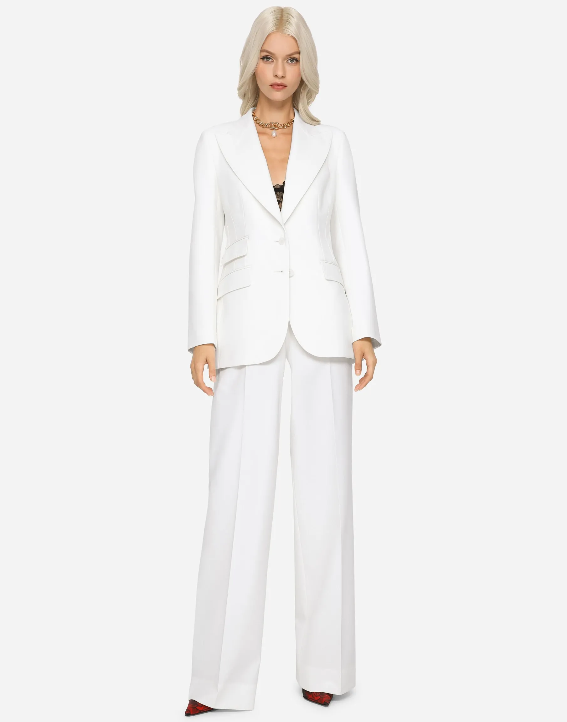 Single-breasted woolen Turlington blazer