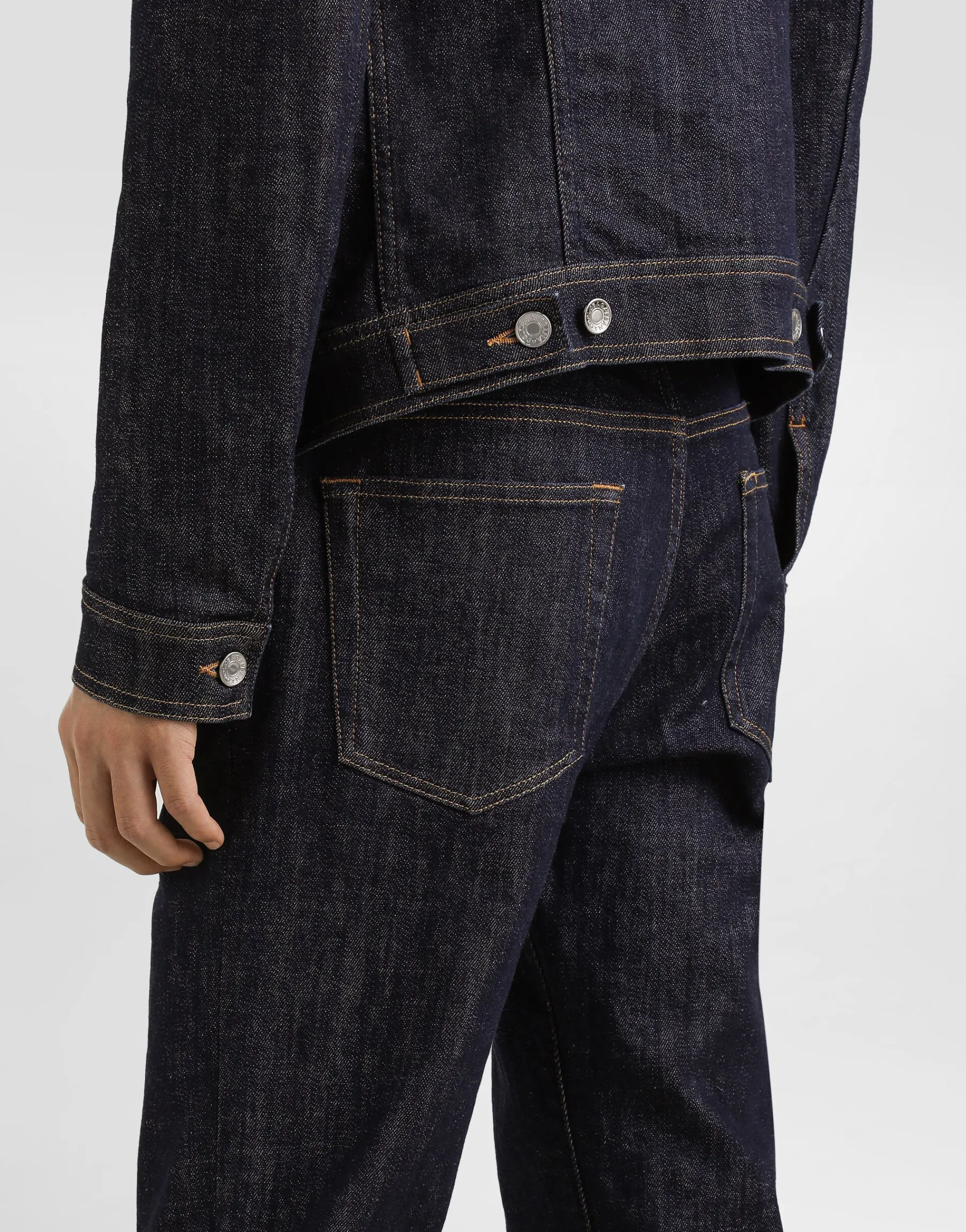 Skinny stretch cotton jeans with patch