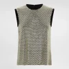 Sleeveless blouse in crystal mesh