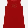 Sleeveless cady dress with DG patch
