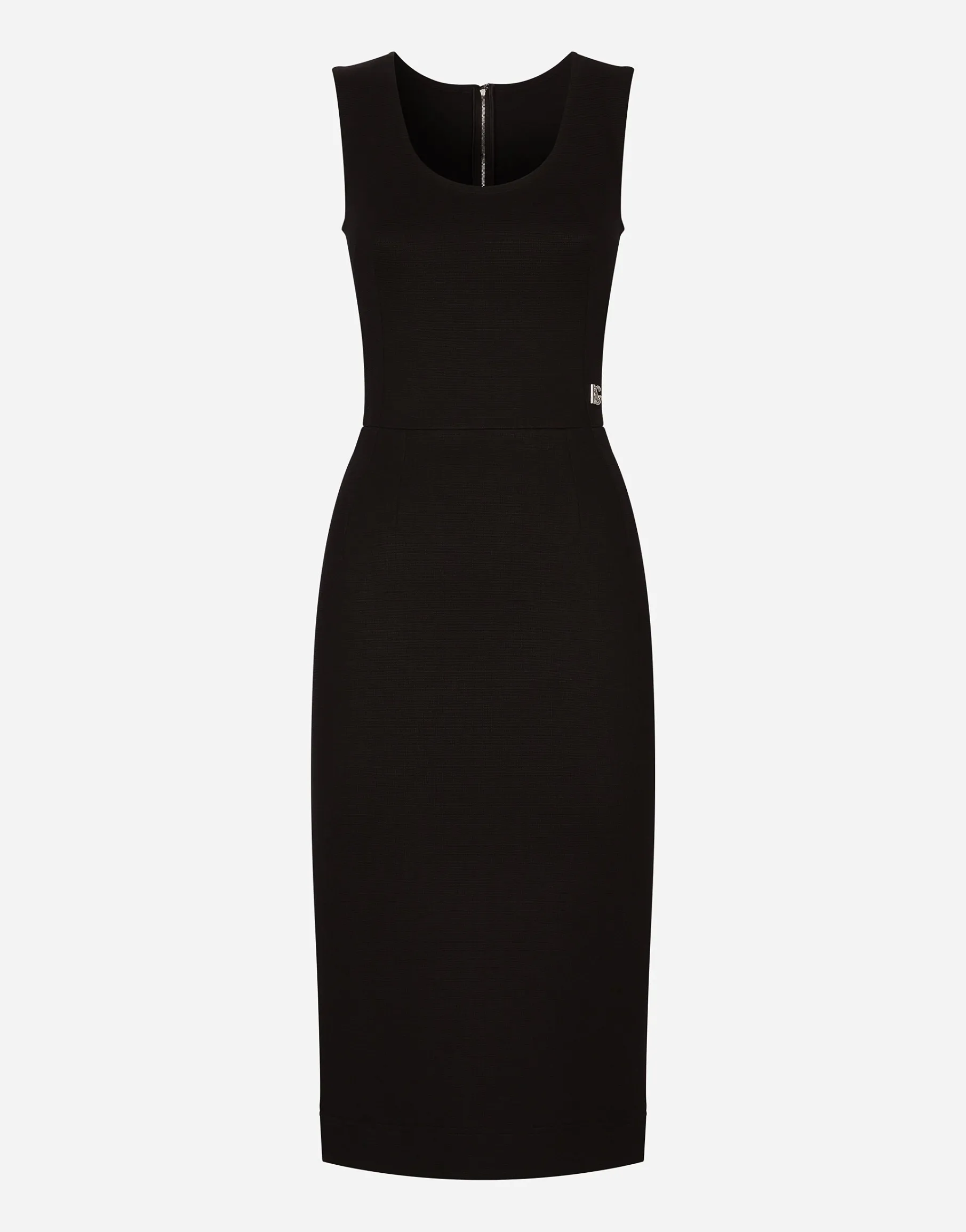 Sleeveless Milano rib midi dress
