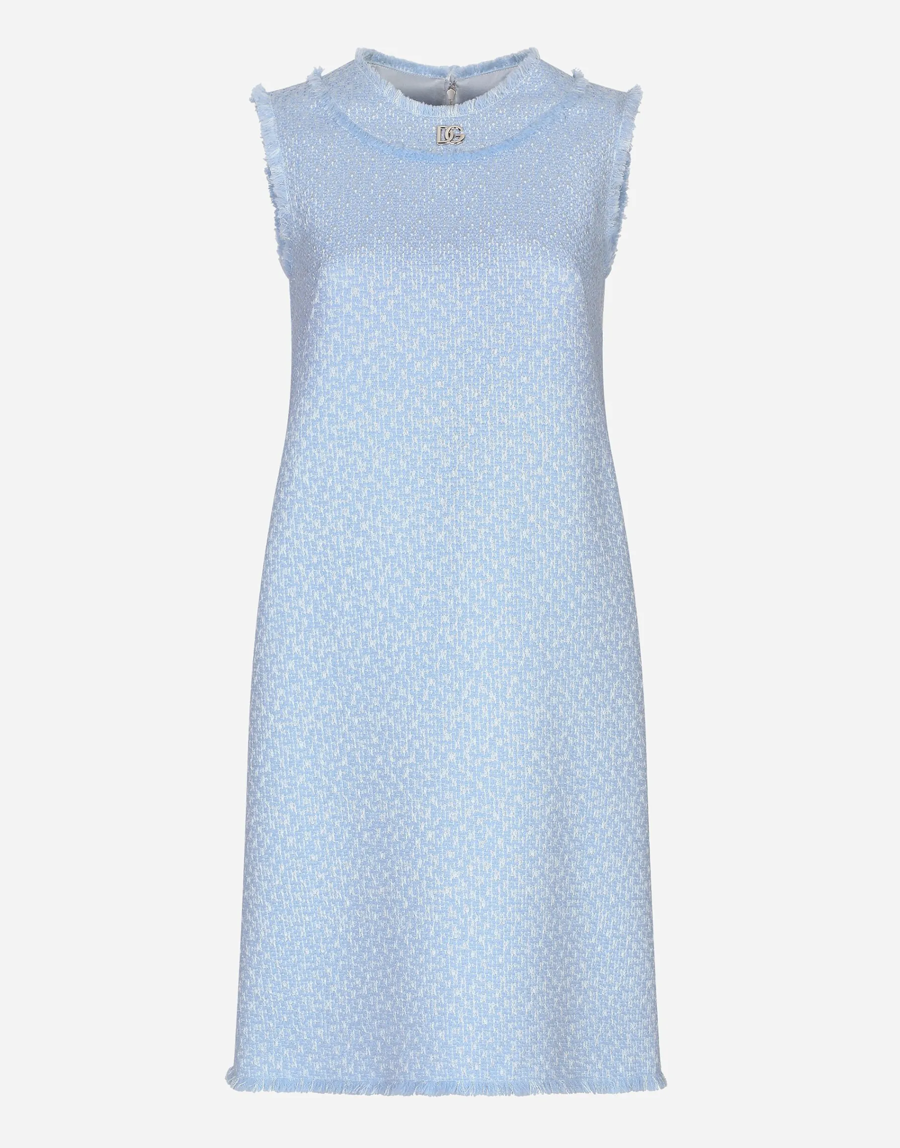 Sleeveless raschel tweed dress with DG logo