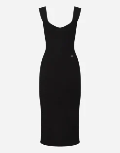 Sleeveless viscose knit dress