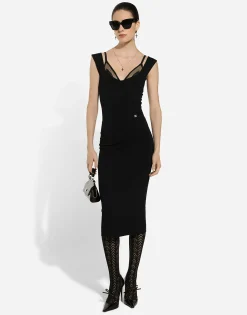 Sleeveless viscose knit dress