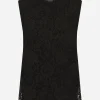 Sleeveless wool and lace sweater