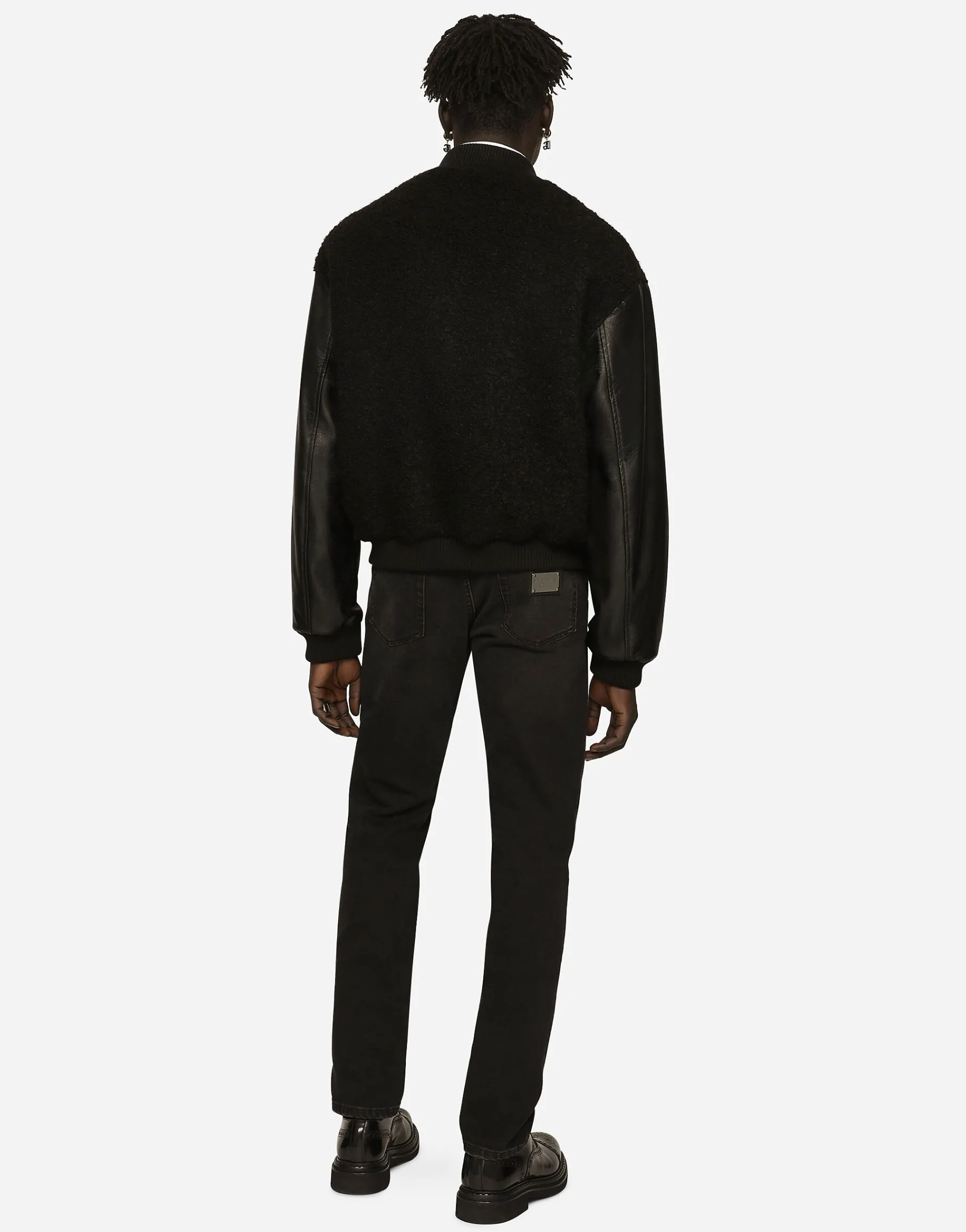 Slim fit stretch denim jeans with subtle abrasions