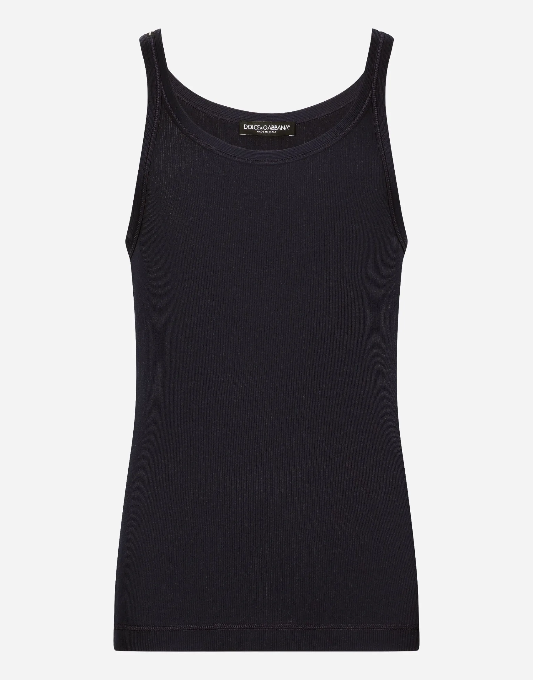 Slim-fit fine-rib singlet