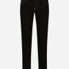 Slim-fit stretch black denim jeans