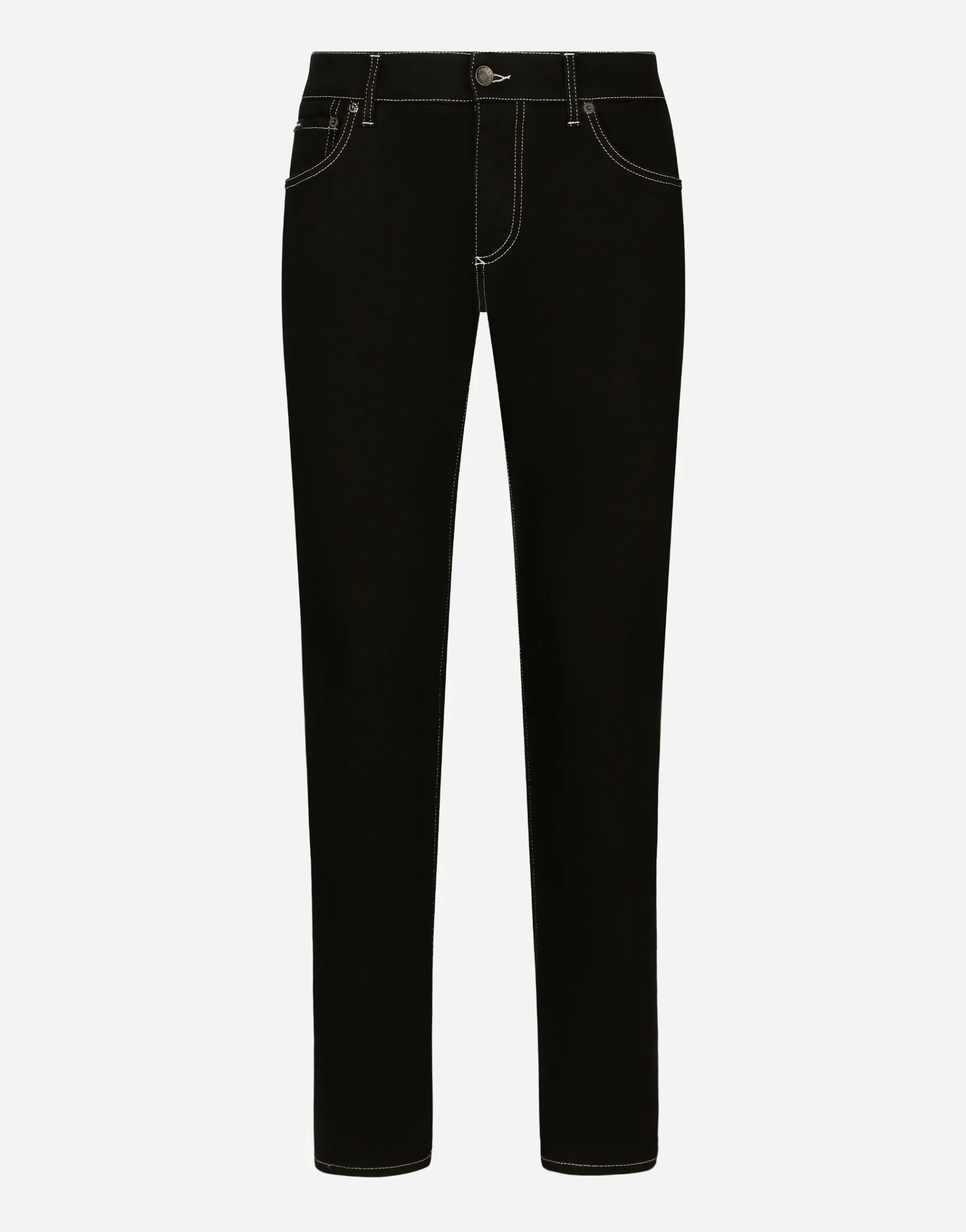 Slim-fit stretch black denim jeans