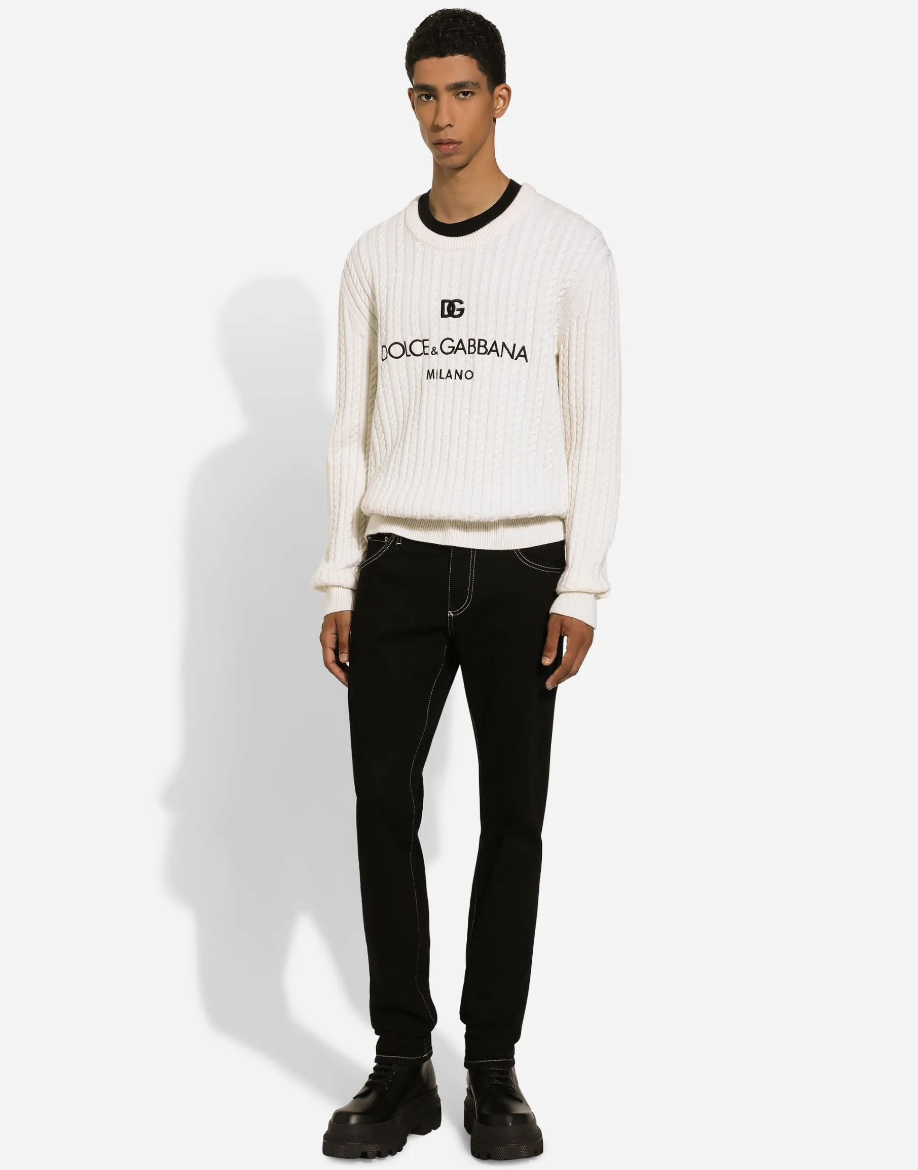 Slim-fit stretch black denim jeans