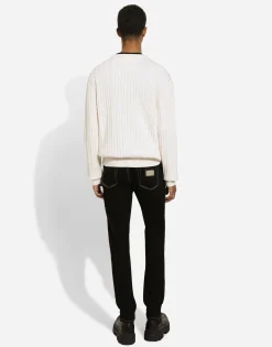 Slim-fit stretch black denim jeans