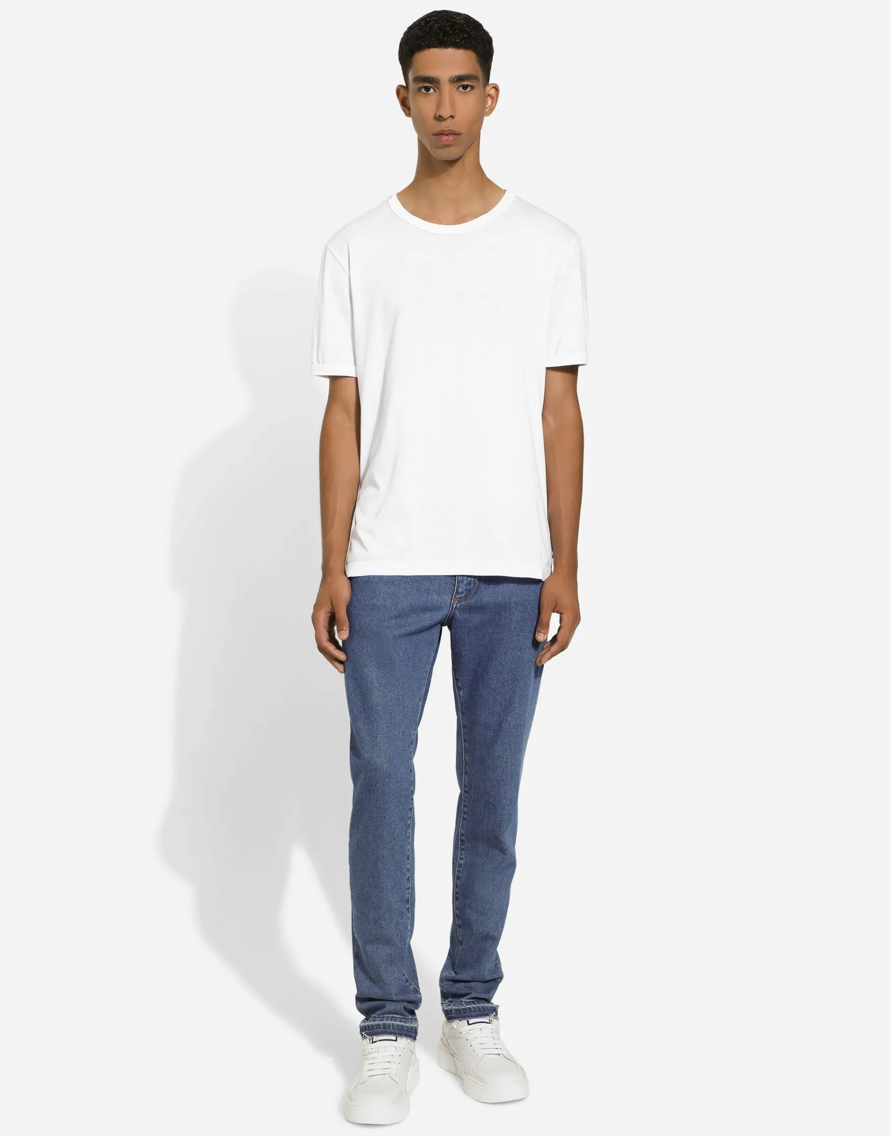 Slim-fit stretch blue denim jeans