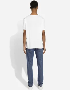 Slim-fit stretch blue denim jeans