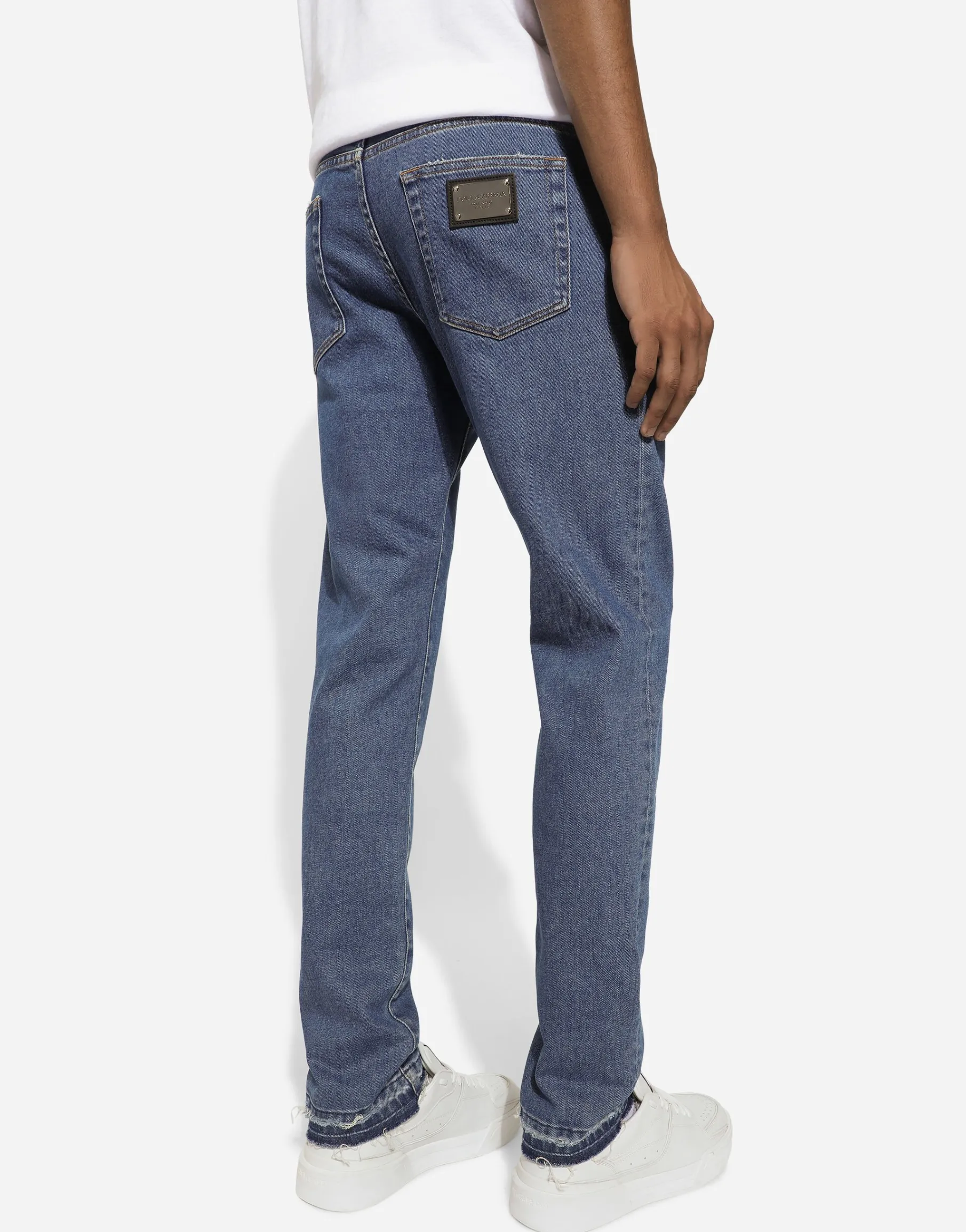 Slim-fit stretch blue denim jeans