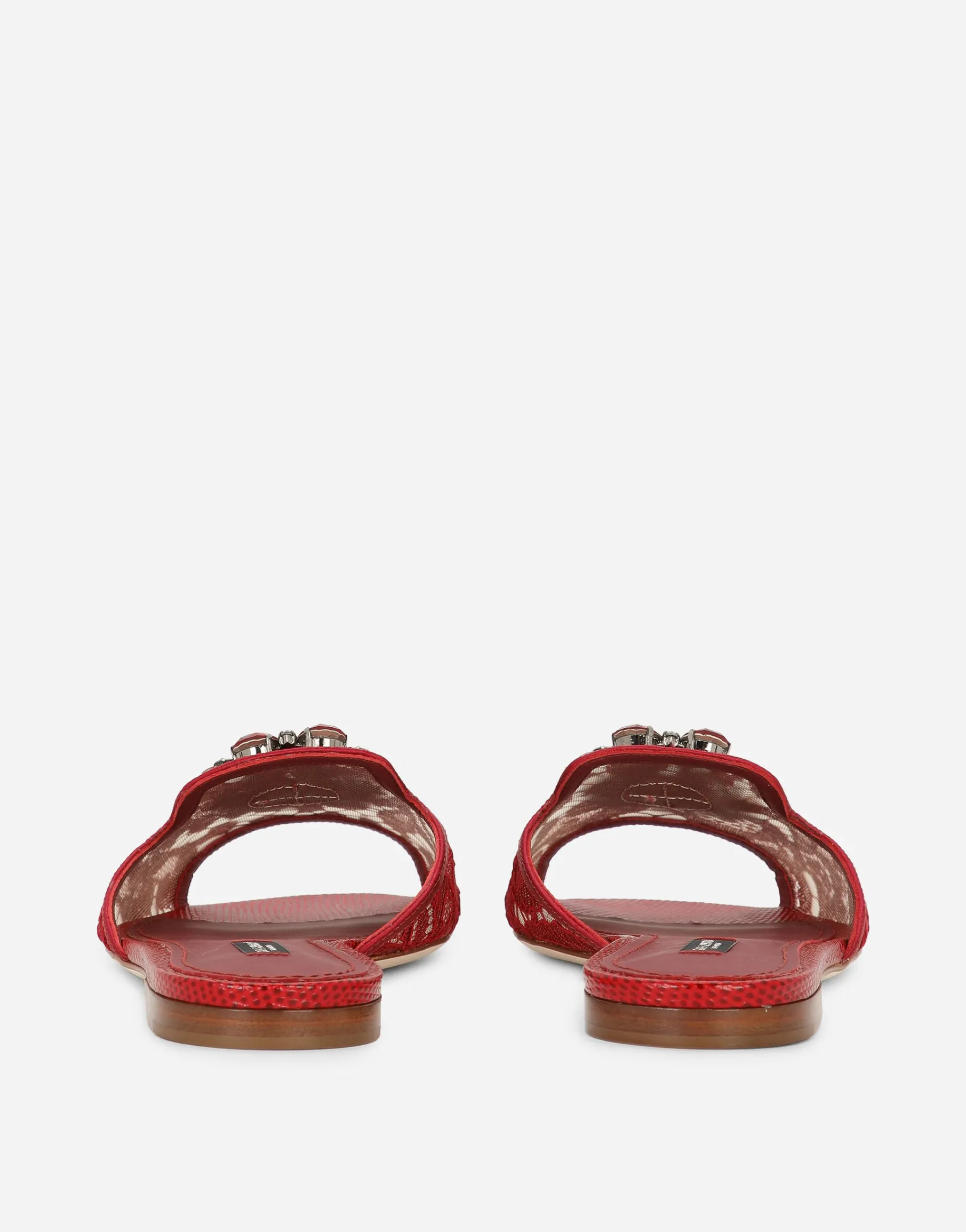 Slippers in lace with crystals