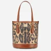Small bucket bag in leopard-print Crespo with branded plate