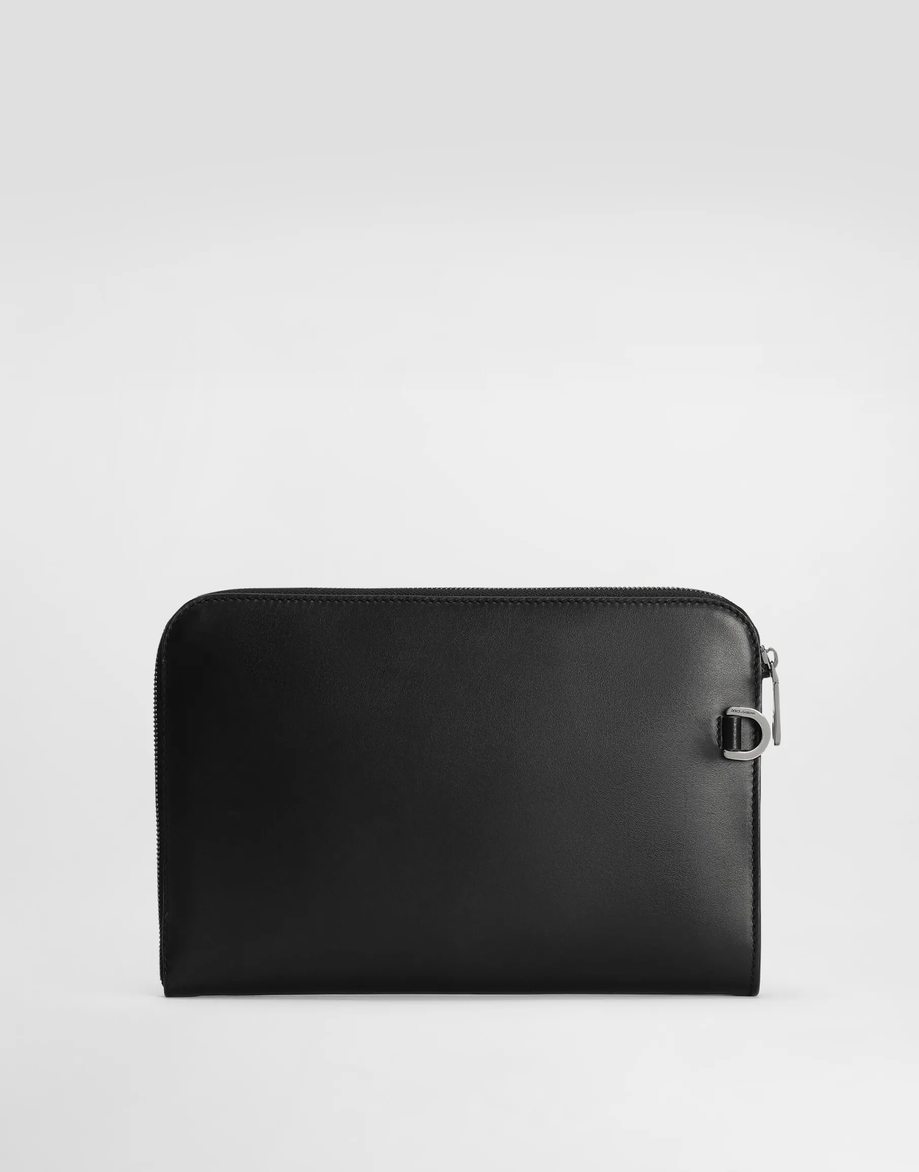Small calfskin pouch with raised logo