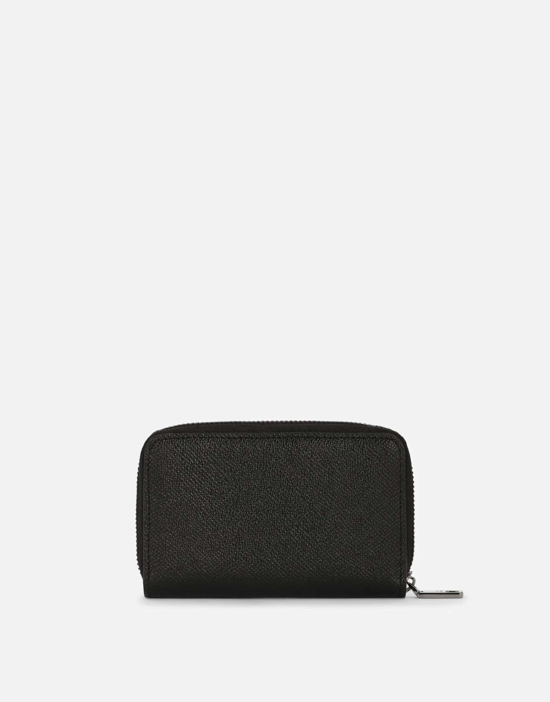 Small calfskin zip-around wallet with logo tag