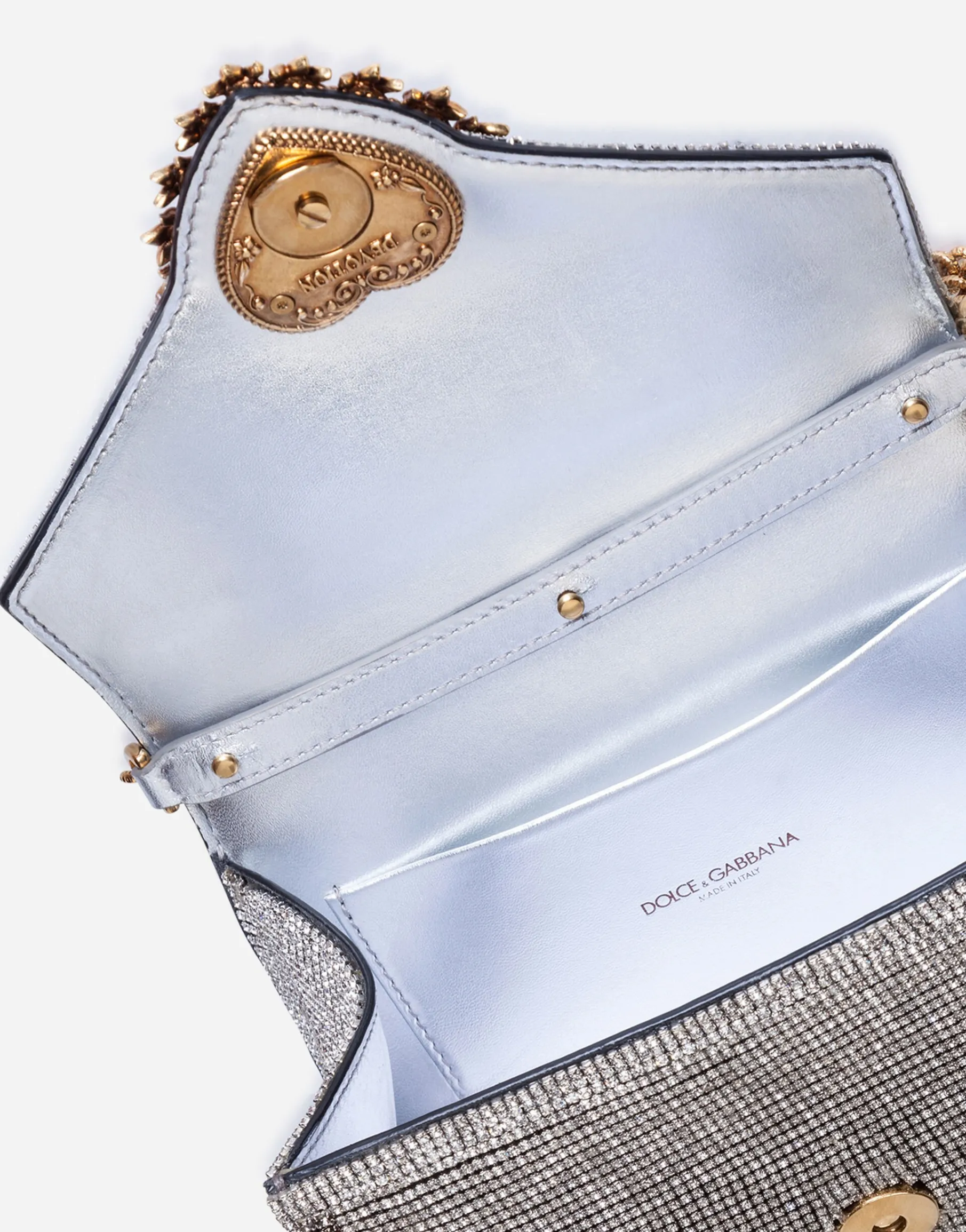 Small Devotion bag in mordore nappa leather with rhinestone detailing