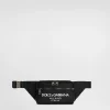 Small nylon belt bag with rubberized logo