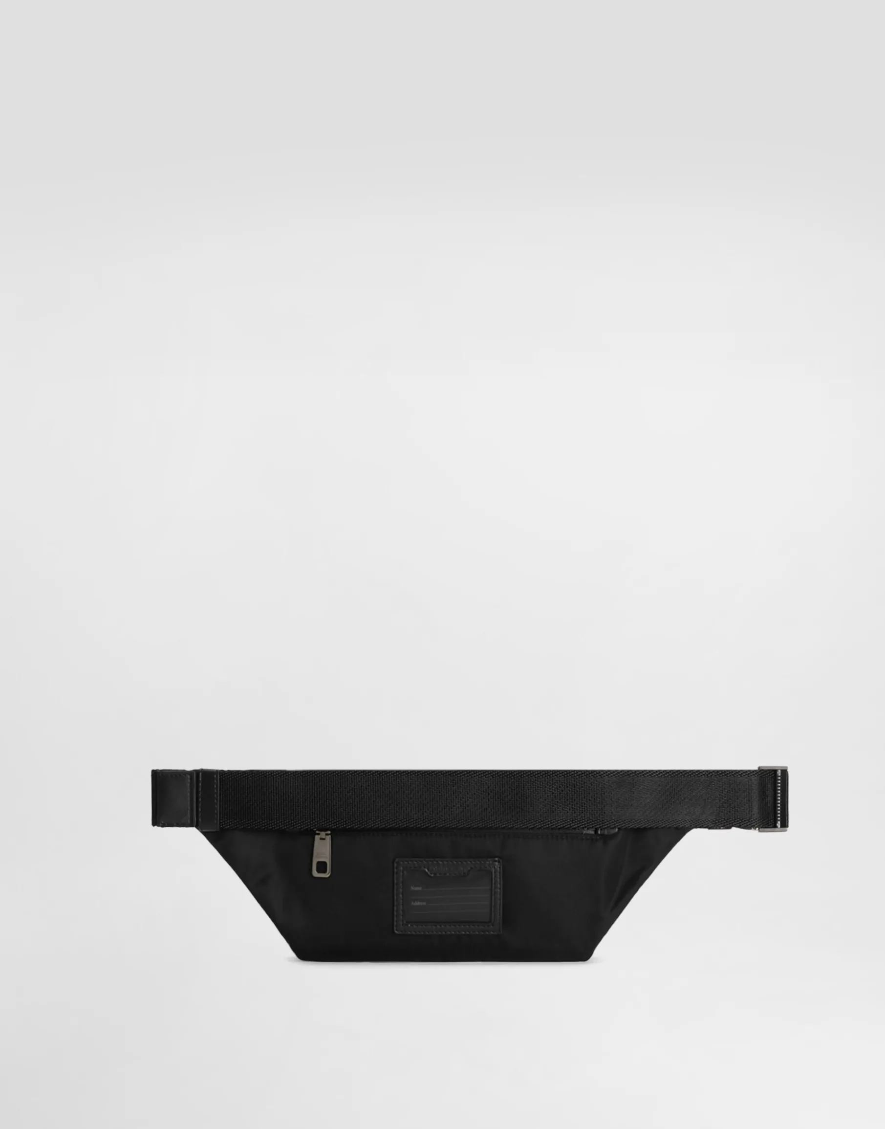 Small nylon belt bag with rubberized logo