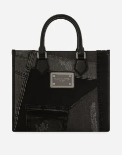 Small patchwork denim shopper