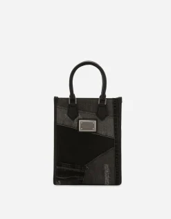 Small patchwork denim shopper