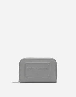 Small zip-around calfskin wallet