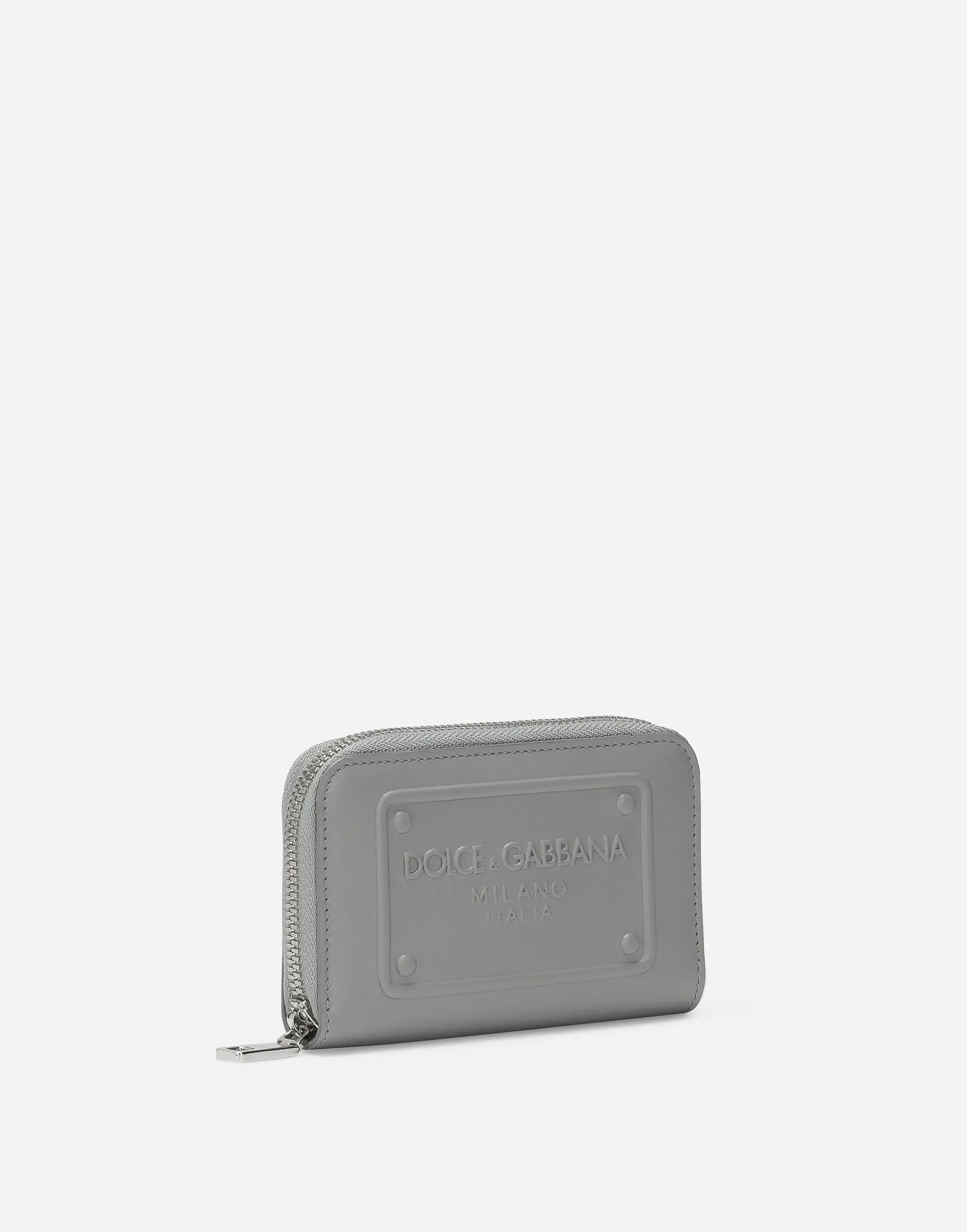 Small zip-around calfskin wallet