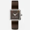 Sofia steel watch with colorless diamonds