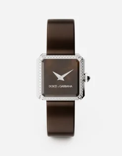 Sofia steel watch with colorless diamonds