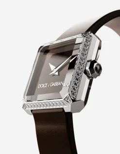 Sofia steel watch with colorless diamonds
