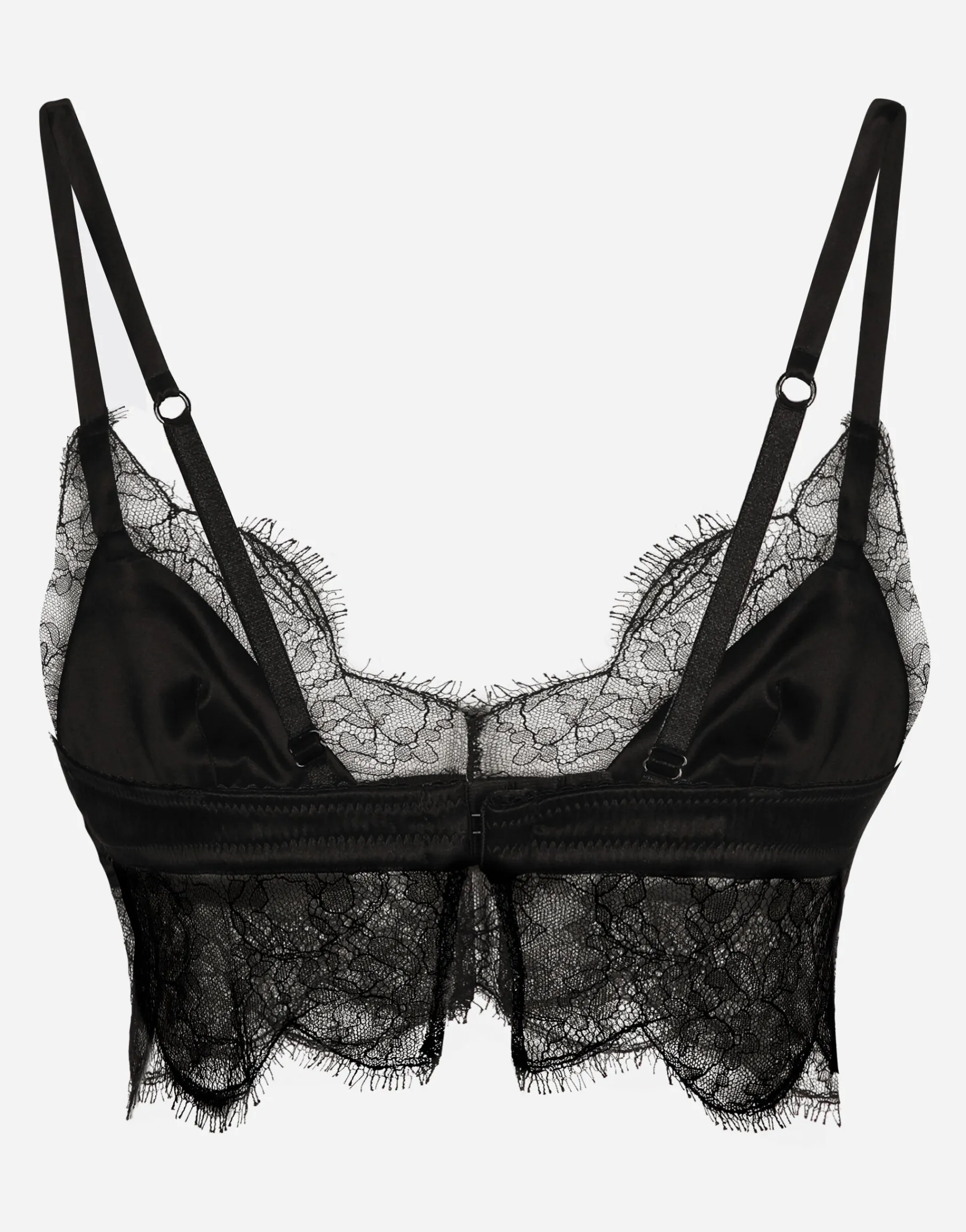 Soft-cup satin bralette with lace detailing