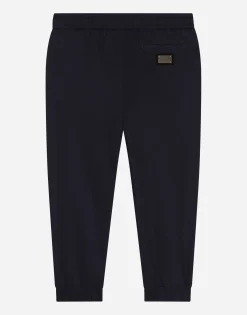 Sporty pants with logo tag