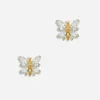 Spring earrings in yellow 18kt gold with aquamarine butterfly