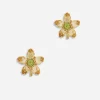 Spring earrings in yellow 18kt gold with citrine flower motif