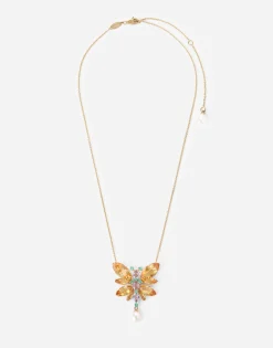 Spring necklace in yellow 18kt gold with citrine butterfly