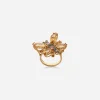 Spring ring in yellow 18kt gold with citrine butterfly