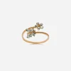 Spring yellow gold bracelet with butterfly-shaped settings and floral decoration