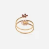 Spring yellow gold bracelet with floral decorations
