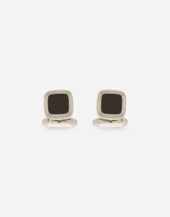 Square enameled cufflinks